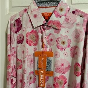 TALLIA Pink Floral Button-Down Shirt